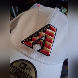 New Era White Cap with Patriotic 'A' Patch Limited Edition 4th Of July.